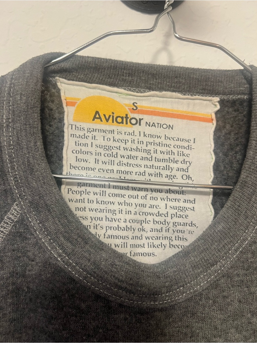 Vintage Aviator Nation Gray “California” Graphic Crewneck Sweatshirt — Small - Picture 3 of 5